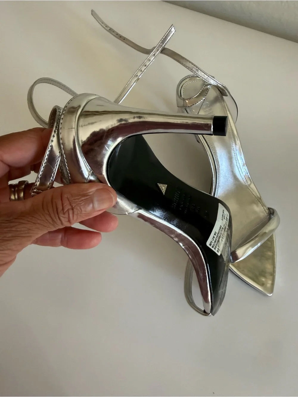 SCHUTZ Metallic Silver Pointed Heels